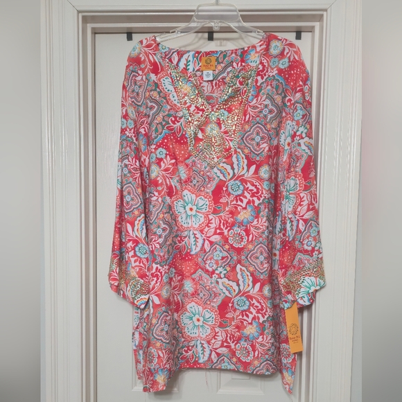 Ruby Rd. Colorful Floral Tunic - Picture 1 of 7